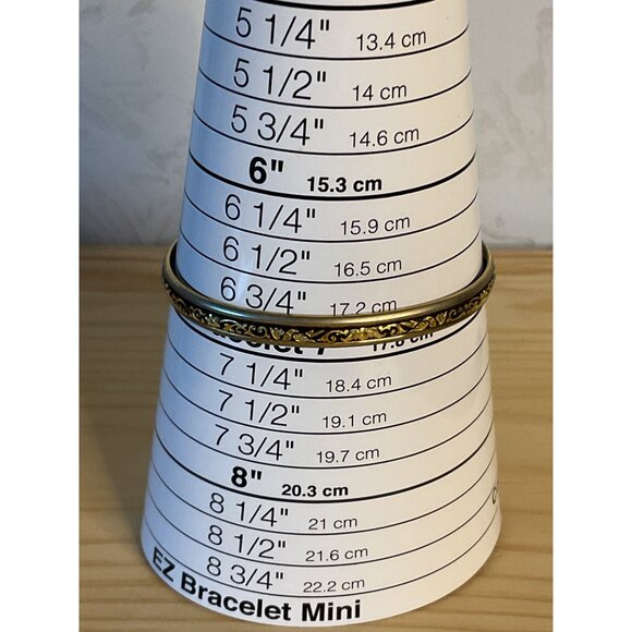 Goldtone Bangle Bracelet With Intricate Pattern Fashion Jewelry - Picture 3 of 3